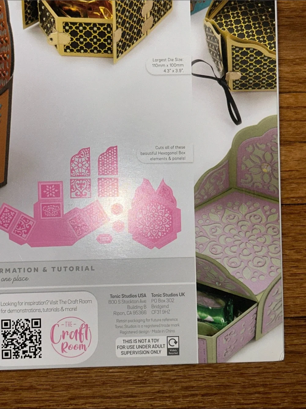 Tonic Studios Secret Affection Hexagon Box Die Set NWT